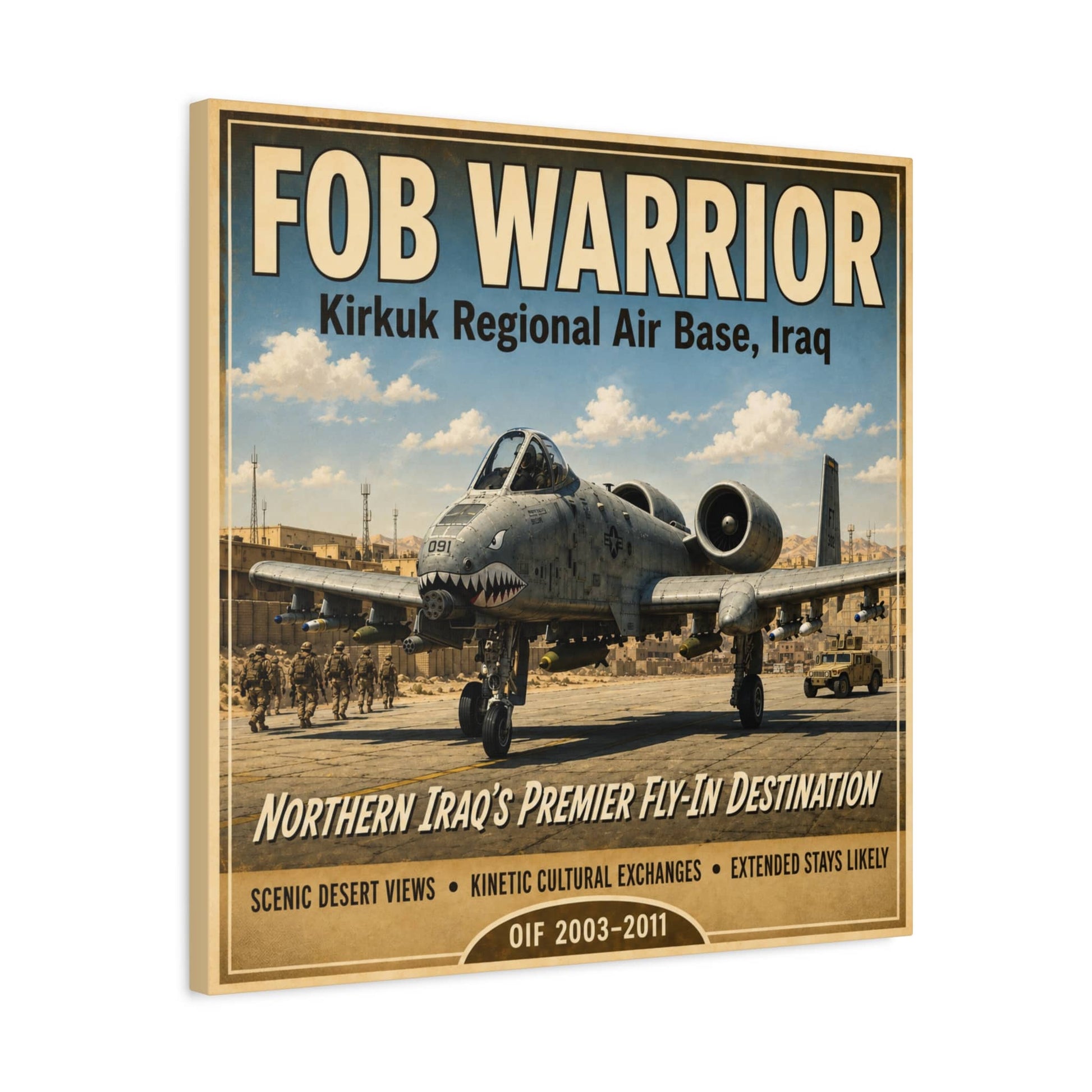 K-Factor Supply Co FOB Warrior (Kirkuk) Travel Canvas Wall Art