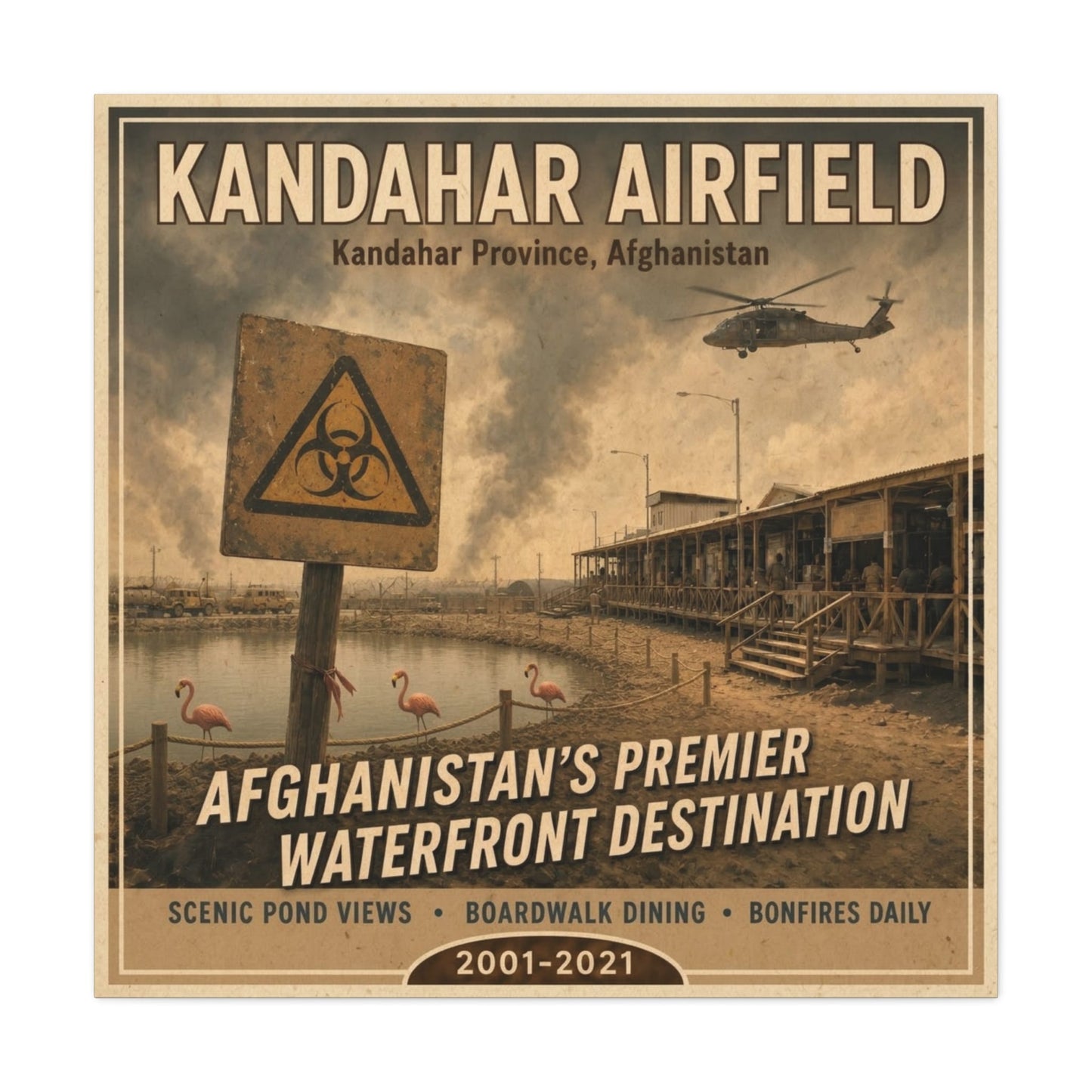 K-Factor Supply Co Kandahar Travel Canvas Wall Art 36" x 36" / 1.25"