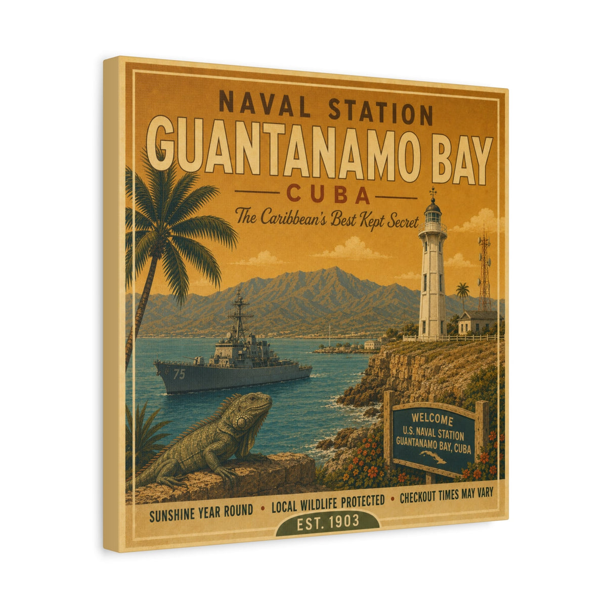 K-Factor Supply Co NSGB Cuba Travel Canvas Wall Art