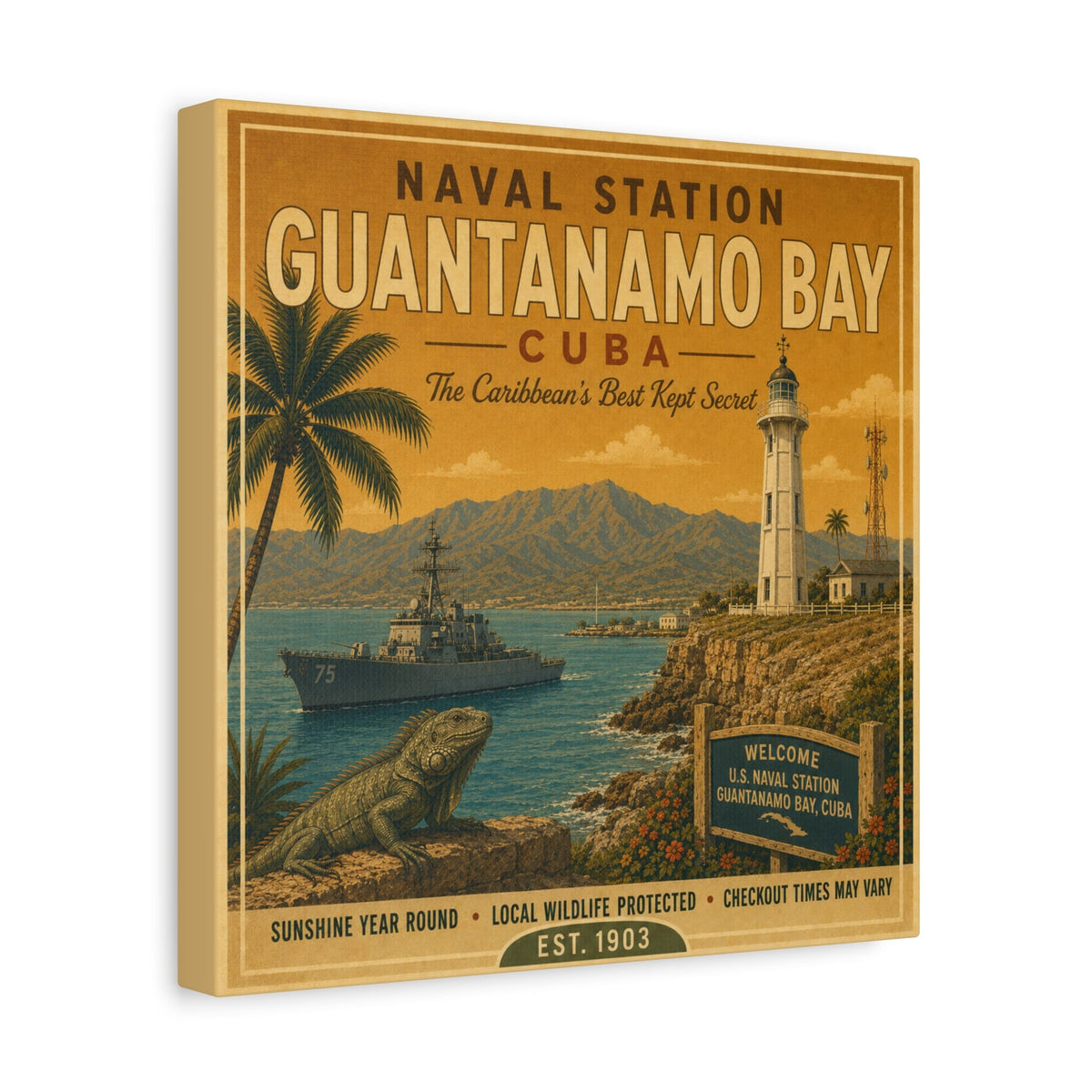 K-Factor Supply Co NSGB Cuba Travel Canvas Wall Art