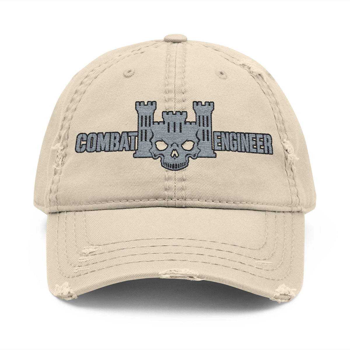K-Factor Supply Co 12B Skull Castle Distressed Ball Cap Khaki / One size