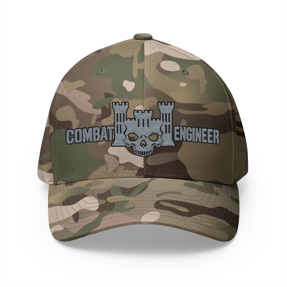 K-Factor Supply Co 12B Skull Castle Flex-Fit Cap S/M / Multicam Green
