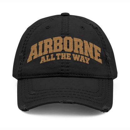 K-Factor Supply Co Airborne ATW Distressed Ball Cap Black / One size