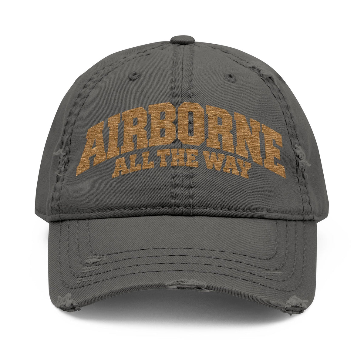 K-Factor Supply Co Airborne ATW Distressed Ball Cap Charcoal Grey / One size