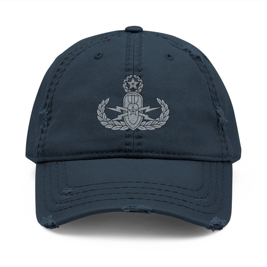 K-Factor Supply Co EOD Master Badge Distressed Ball Cap Dark Navy / One size