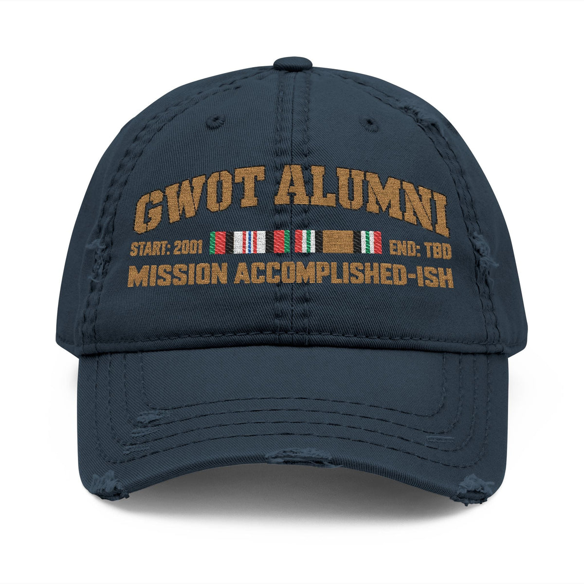 K-Factor Supply Co GWOT Alumni Mk 1 Mod 3 (ACM/ICM) Distressed Ball Cap Dark Navy / One size