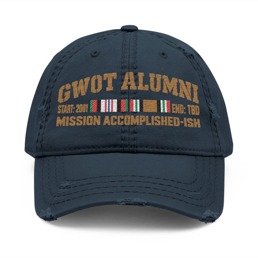 K-Factor Supply Co GWOT Alumni Mk 1 Mod 3 (ACM/ICM) Distressed Ball Cap Dark Navy / One size