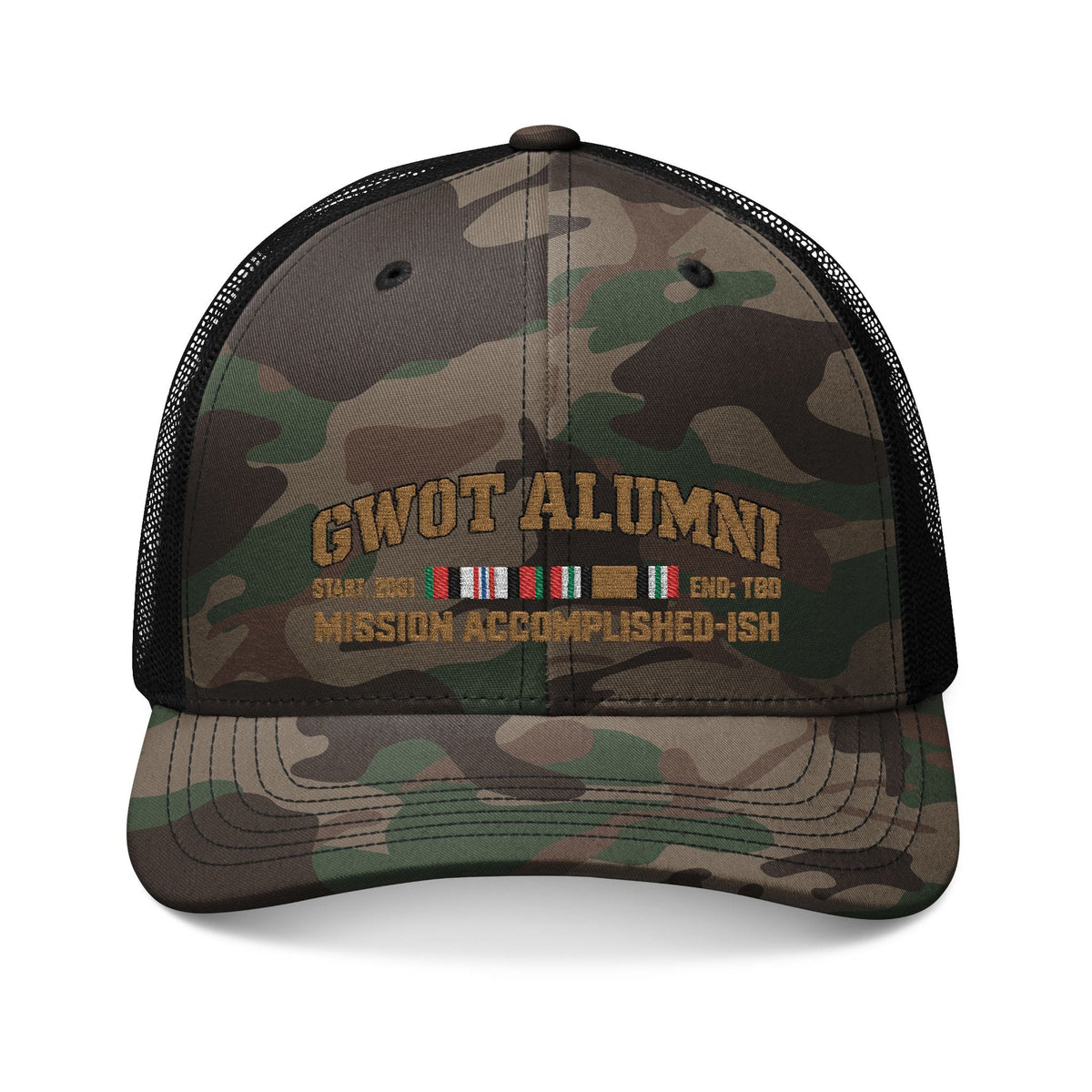 K-Factor Supply Co GWOT Alumni Mk 1 Mod 3 (ACM/ICM) Trucker Hat One size / Camo Black