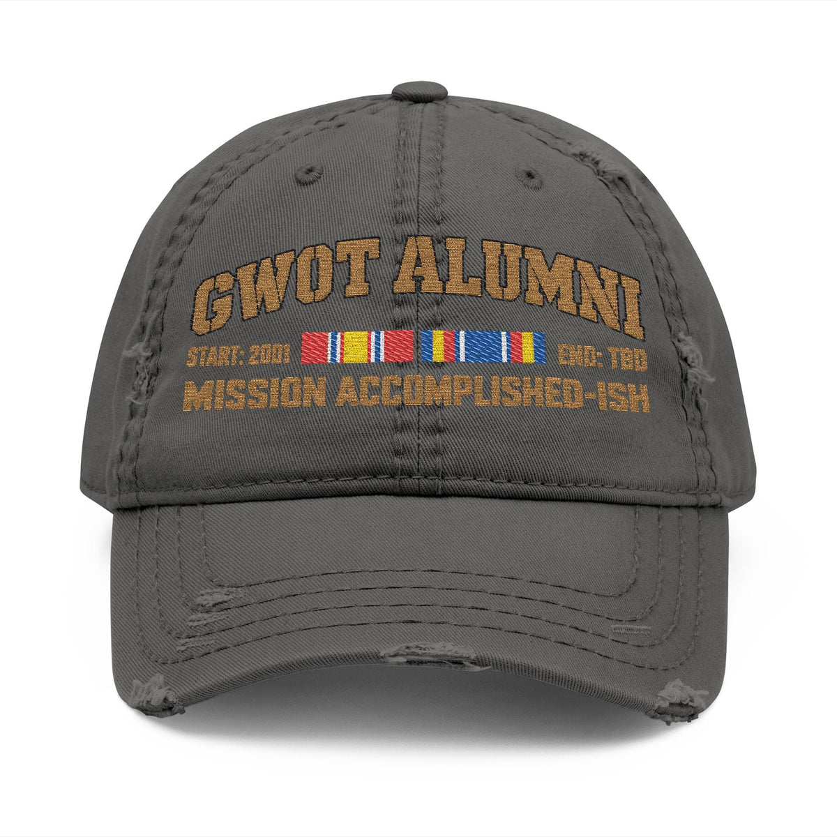 K-Factor Supply Co GWOT Alumni Mk 1 (NDS/GWOT-S) Distressed Ball Cap Charcoal Grey / One size