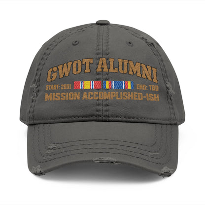 K-Factor Supply Co GWOT Alumni Mk 1 (NDS/GWOT-S) Distressed Ball Cap Charcoal Grey / One size