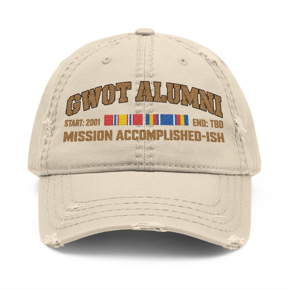 K-Factor Supply Co GWOT Alumni Mk 1 (NDS/GWOT-S) Distressed Ball Cap Khaki / One size