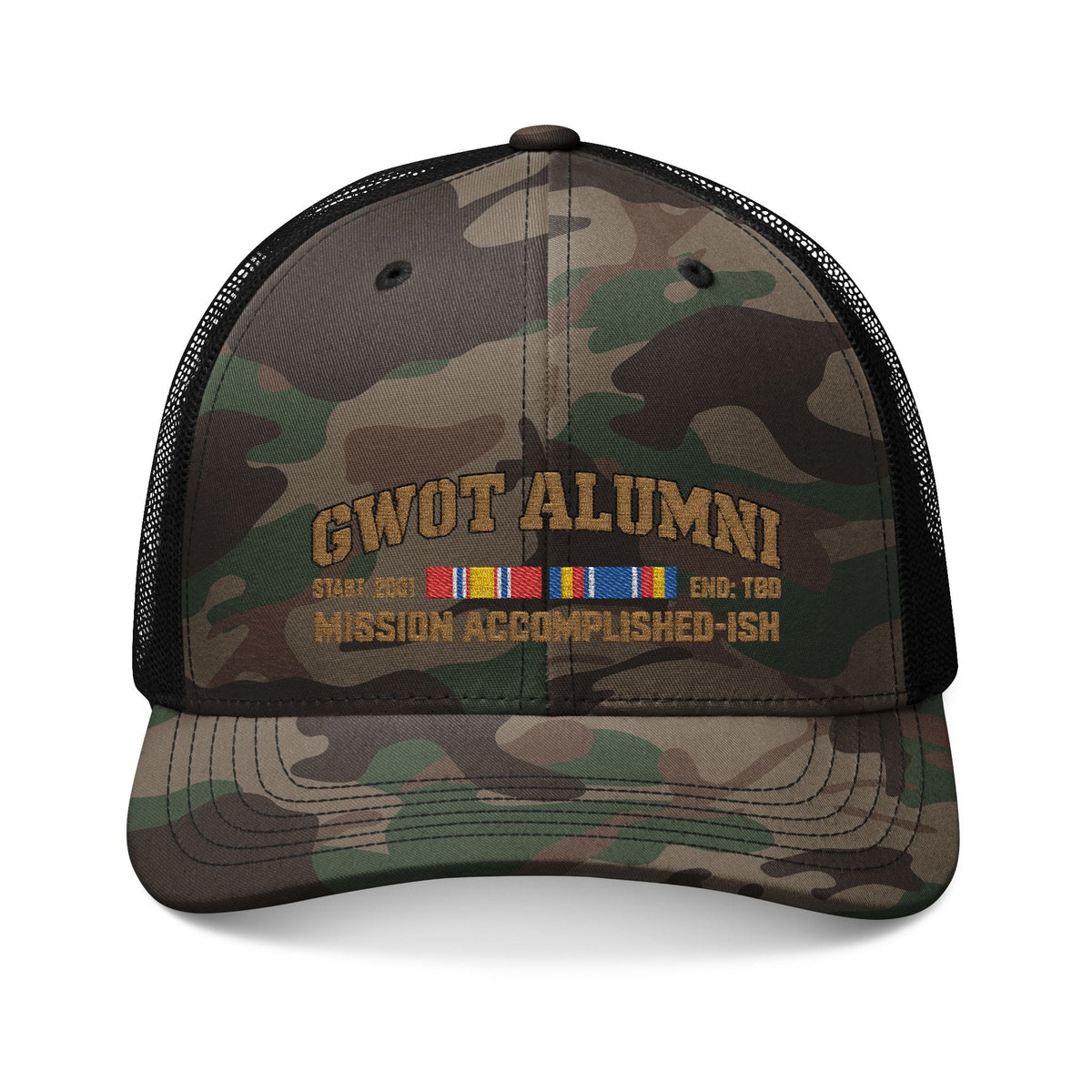 K-Factor Supply Co GWOT Alumni Mk 1 (NDS/GWOT-S) Trucker Hat One size / Camo Black