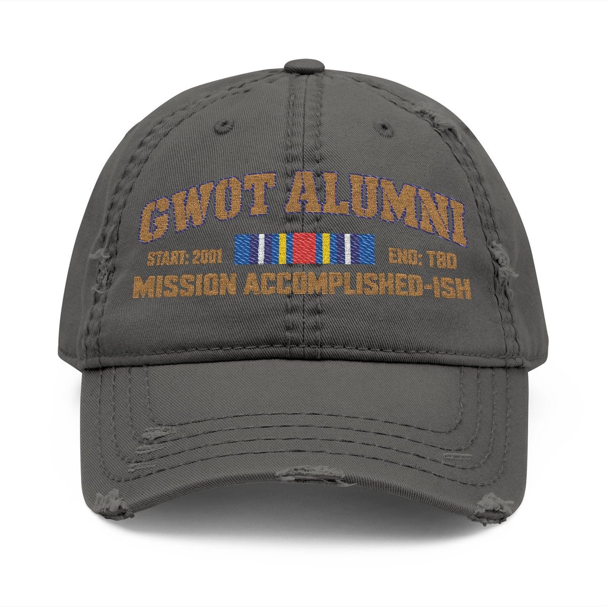 K-Factor Supply Co GWOT Alumni Mk 2 (GWOT-E) Distressed Ball Cap Charcoal Grey / One size