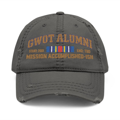 K-Factor Supply Co GWOT Alumni Mk 2 (GWOT-E) Distressed Ball Cap Charcoal Grey / One size