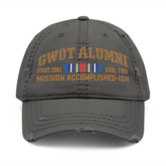 K-Factor Supply Co GWOT Alumni Mk 2 (GWOT-E) Distressed Ball Cap Charcoal Grey / One size