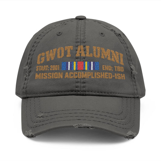 K-Factor Supply Co GWOT Alumni Mk 2 (GWOT-E) Distressed Ball Cap Charcoal Grey / One size