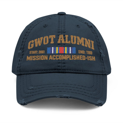 K-Factor Supply Co GWOT Alumni Mk 2 Mod 1 (GWOT-E) Distressed Ball Cap Dark Navy / One size