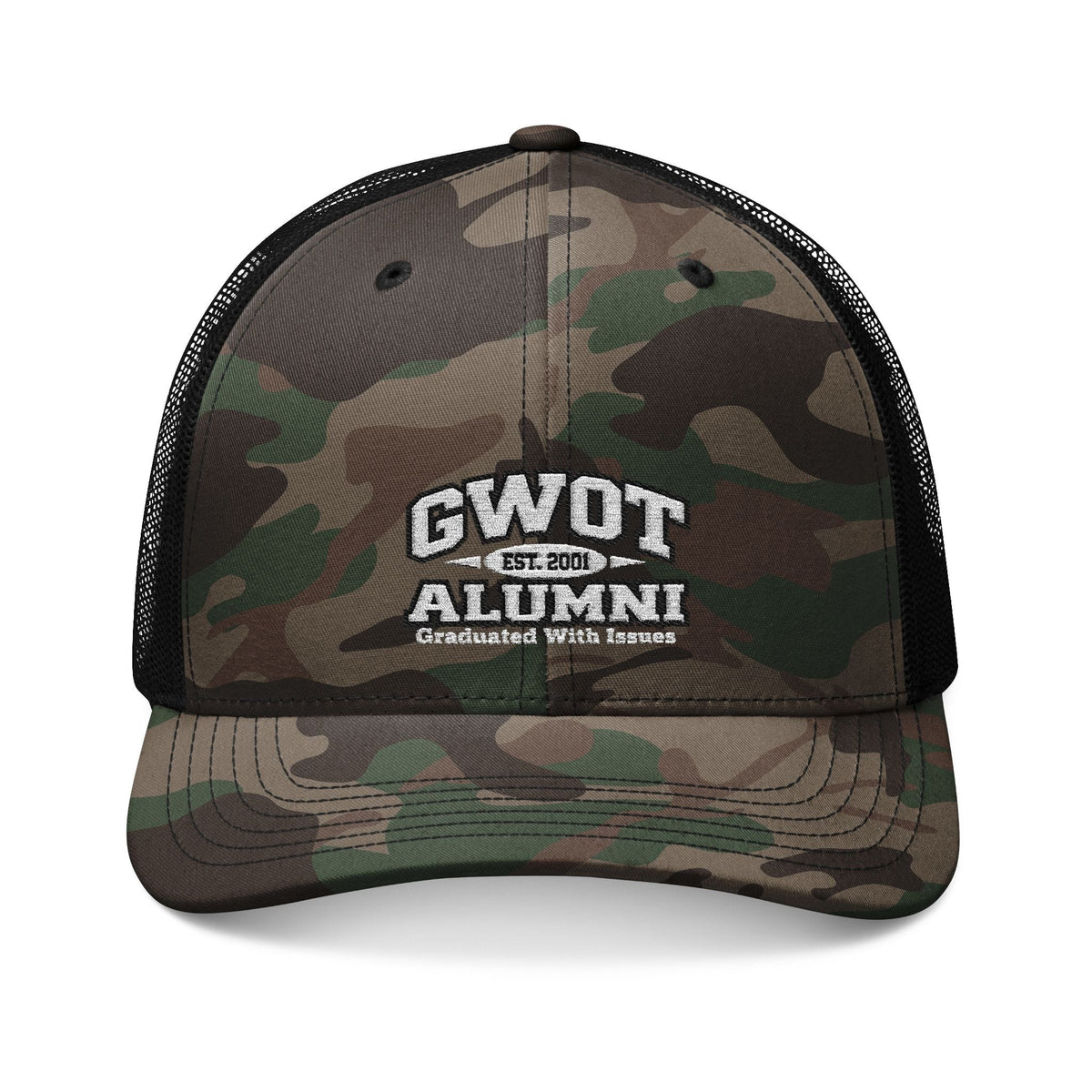 K-Factor Supply Co GWOT Alumni Mk 4 Mod 1 Camo Trucker Hat One size / Camo Black
