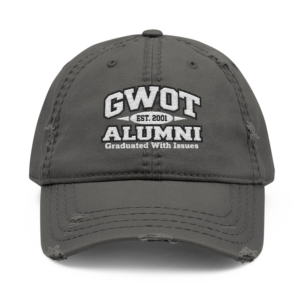 K-Factor Supply Co GWOT Alumni Mk 4 Mod 1 Distressed Ball Cap Charcoal Grey / One size