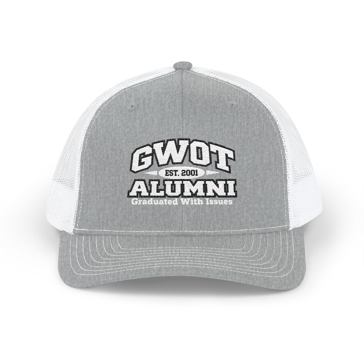 K-Factor Supply Co GWOT Alumni Mk 4 Mod 1 Snapback Trucker Cap One size / Heather Grey / White