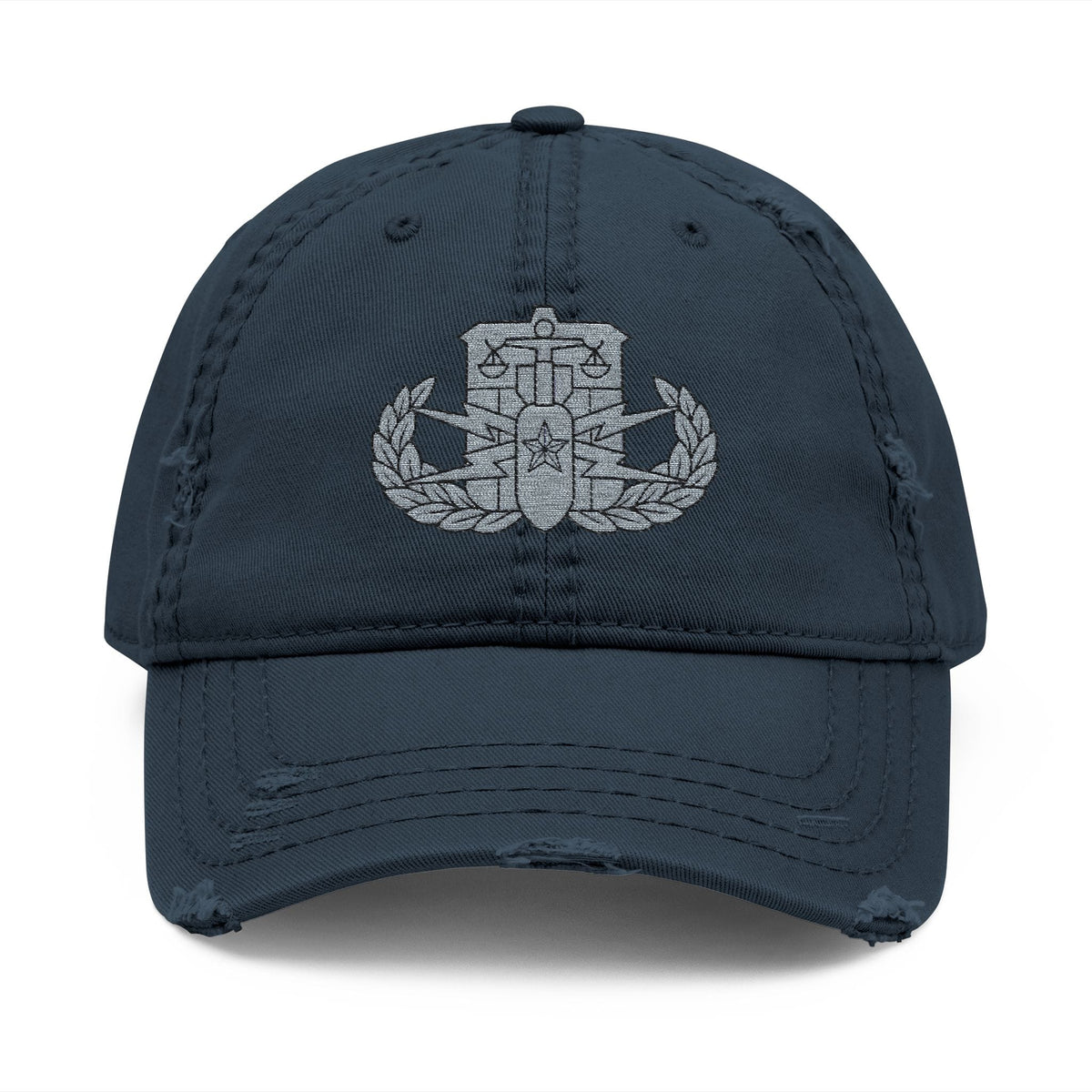 K-Factor Supply Co HDS-PSBT Senior Badge Distressed Ball Cap Dark Navy / One size