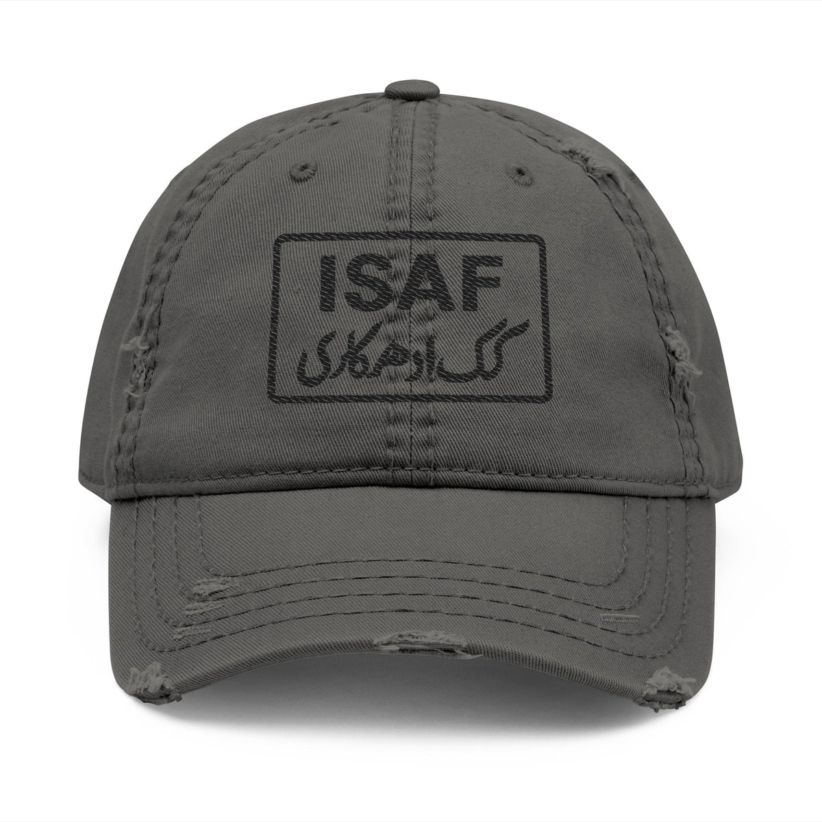 K-Factor Supply Co ISAF Distressed Ball Cap Charcoal Grey / One size