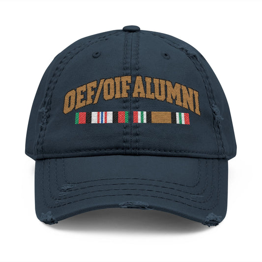 K-Factor Supply Co OEF/OIF Alumni Mk 1 Mod 0 Distressed Ball Cap Dark Navy / One size