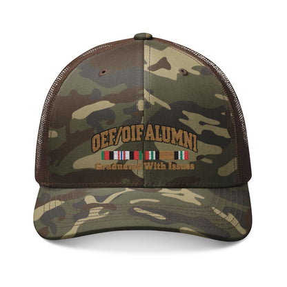 K-Factor Supply Co OEF/OIF Alumni MK 1 Mod 1 Camo Trucker Hat One size / Camo Brown