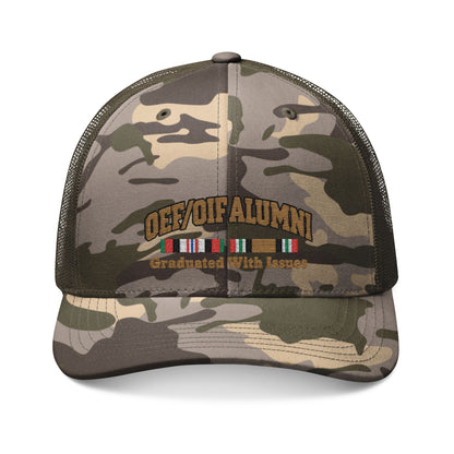 K-Factor Supply Co OEF/OIF Alumni MK 1 Mod 1 Camo Trucker Hat One size / Camo Olive