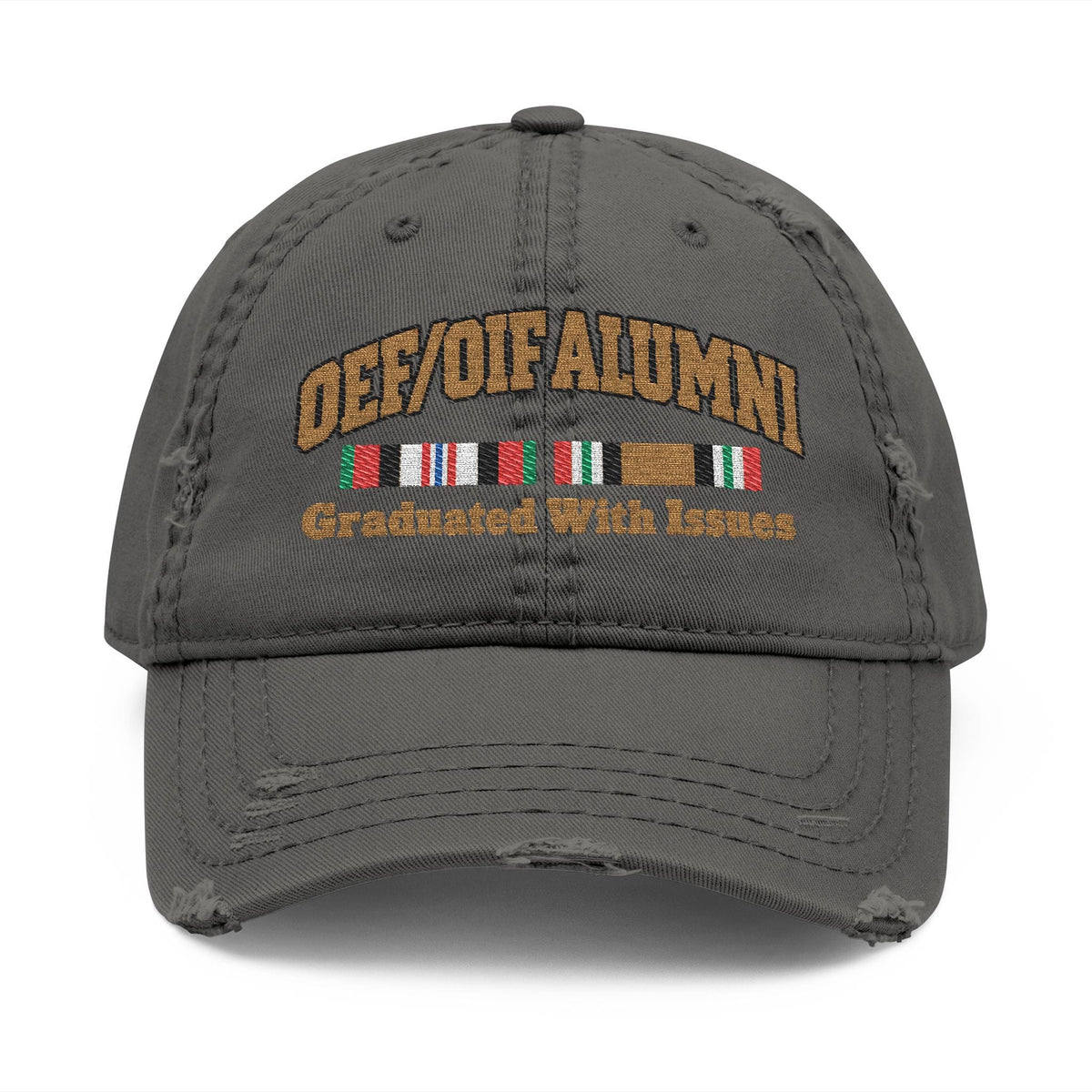 K-Factor Supply Co OEF/OIF Alumni Mk 1 Mod 1 Distressed Ball Cap Charcoal Grey / One size