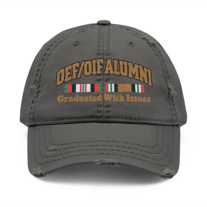 K-Factor Supply Co OEF/OIF Alumni Mk 1 Mod 1 Distressed Ball Cap Charcoal Grey / One size