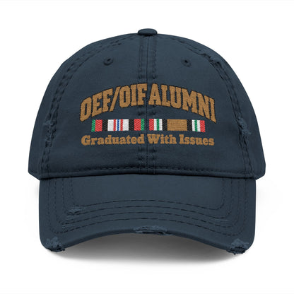 K-Factor Supply Co OEF/OIF Alumni Mk 1 Mod 1 Distressed Ball Cap Dark Navy / One size