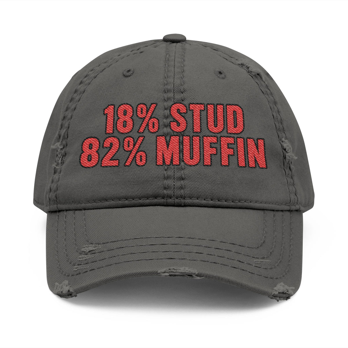 K-Factor Supply Co Stud Muffin Distressed Ball Cap Charcoal Grey / One size
