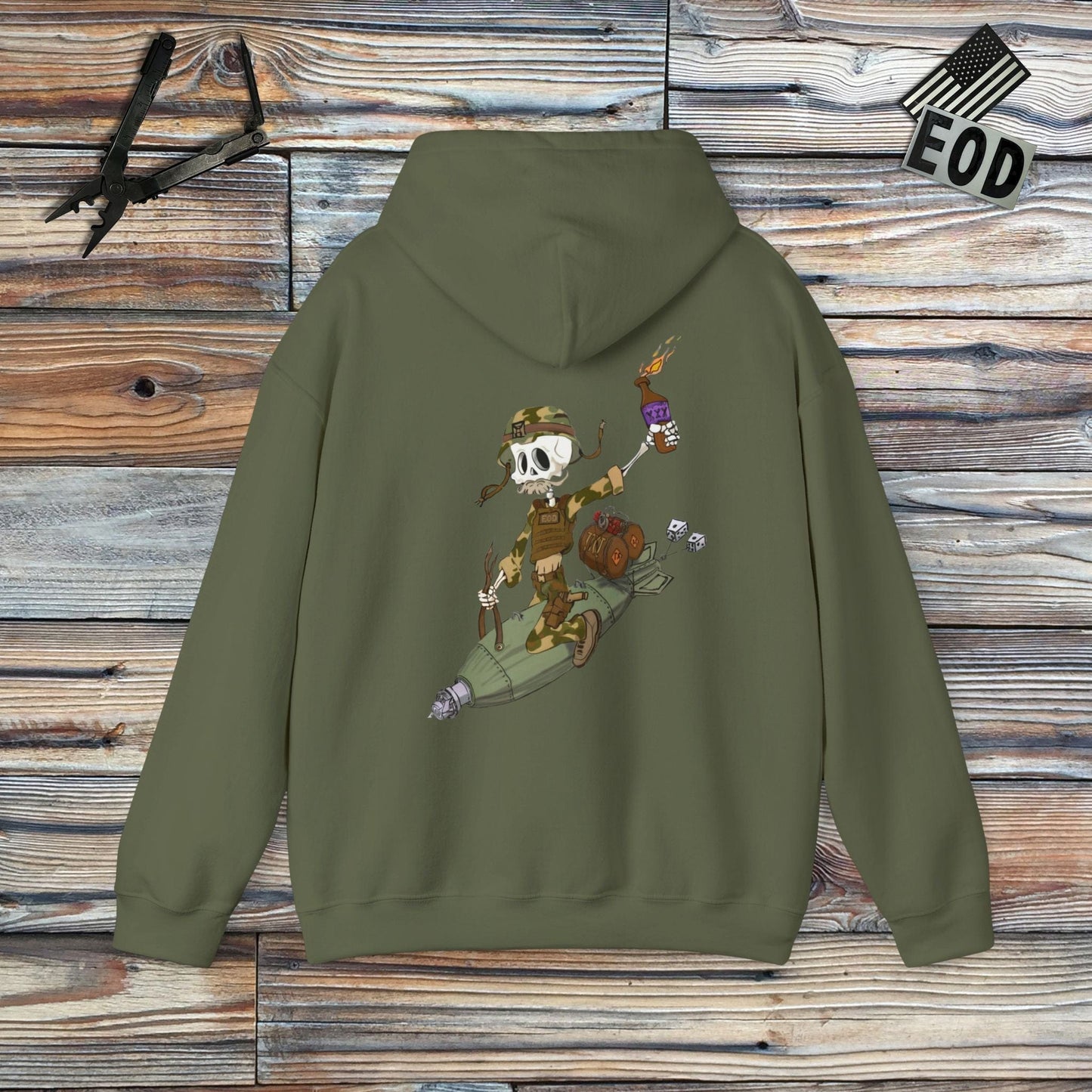 K-Factor Supply Co All The Way Down Hoodie Military Green / S