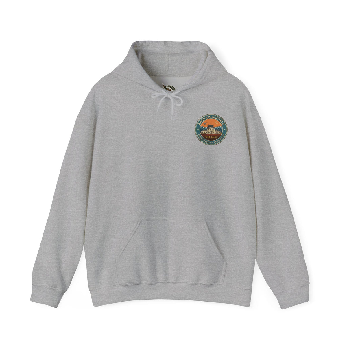 K-Factor Supply Co Bagram Travel (Back Print) Hoodie Sport Grey / S