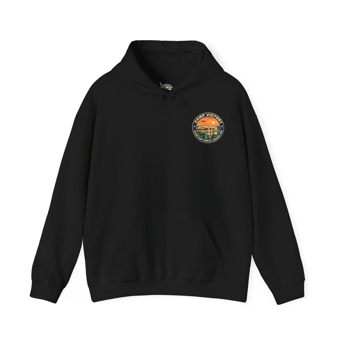 K-Factor Supply Co Camp Victory Travel (Back Print) Hoodie Black / S