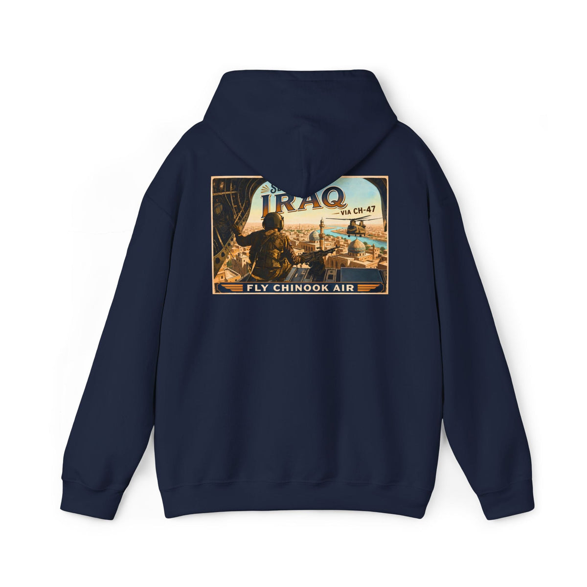 K-Factor Supply Co Chinook Air - Iraq (Back Print) Hoodie