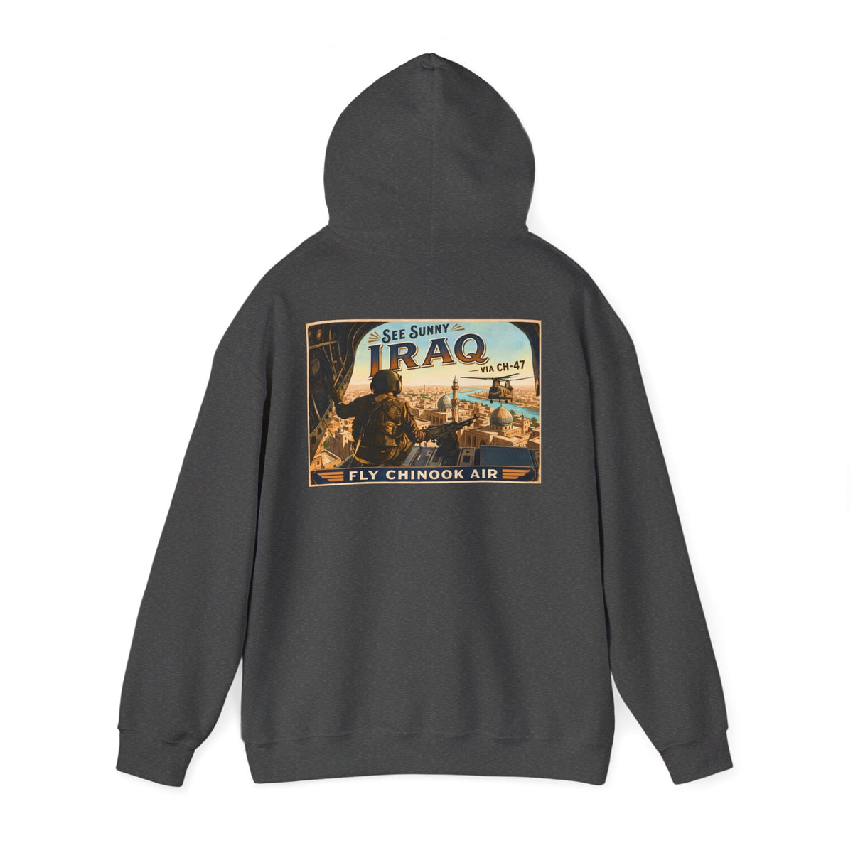 K-Factor Supply Co Chinook Air - Iraq (Back Print) Hoodie