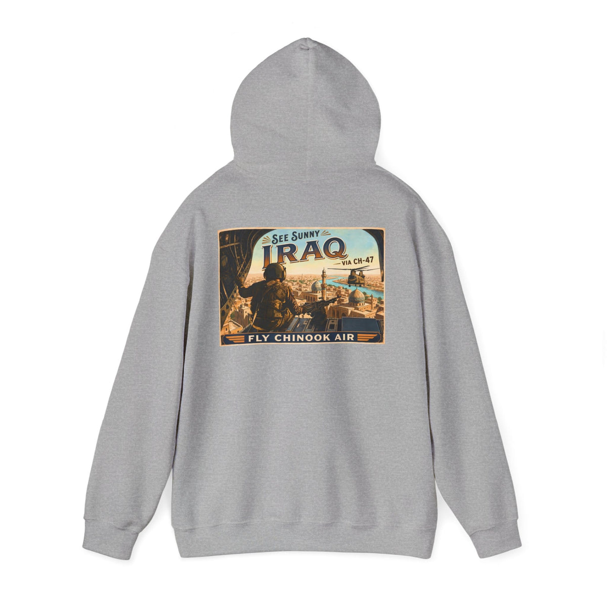 K-Factor Supply Co Chinook Air - Iraq (Back Print) Hoodie