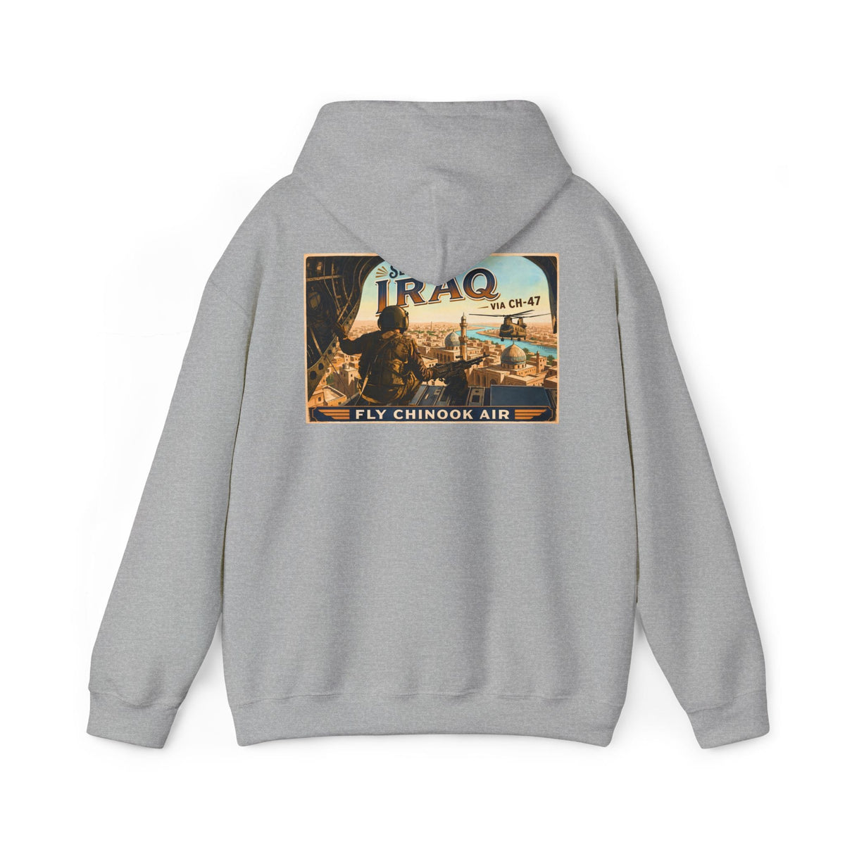 K-Factor Supply Co Chinook Air - Iraq (Back Print) Hoodie