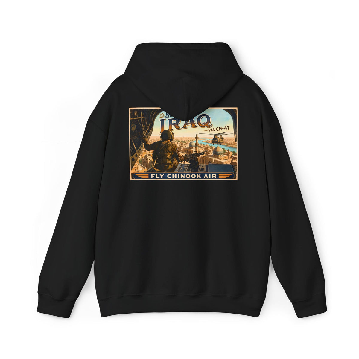 K-Factor Supply Co Chinook Air - Iraq (Back Print) Hoodie