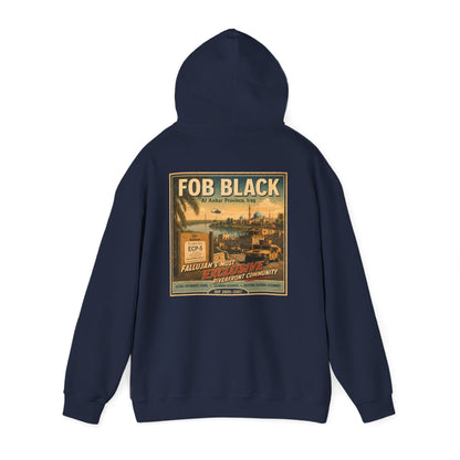 K-Factor Supply Co FOB Black Travel (Back Print) Hoodie