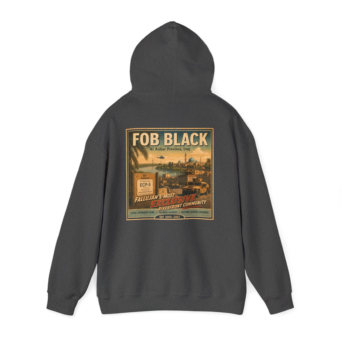 K-Factor Supply Co FOB Black Travel (Back Print) Hoodie
