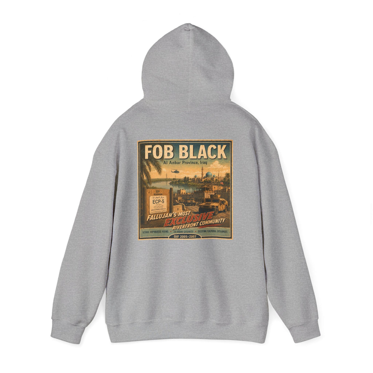 K-Factor Supply Co FOB Black Travel (Back Print) Hoodie