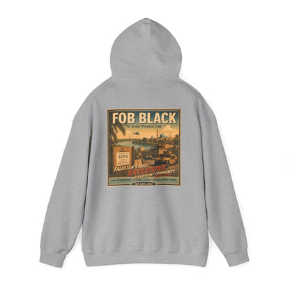 K-Factor Supply Co FOB Black Travel (Back Print) Hoodie