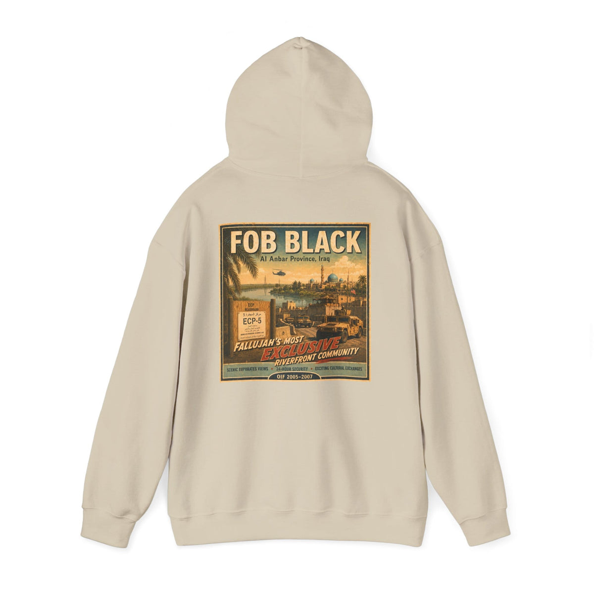 K-Factor Supply Co FOB Black Travel (Back Print) Hoodie