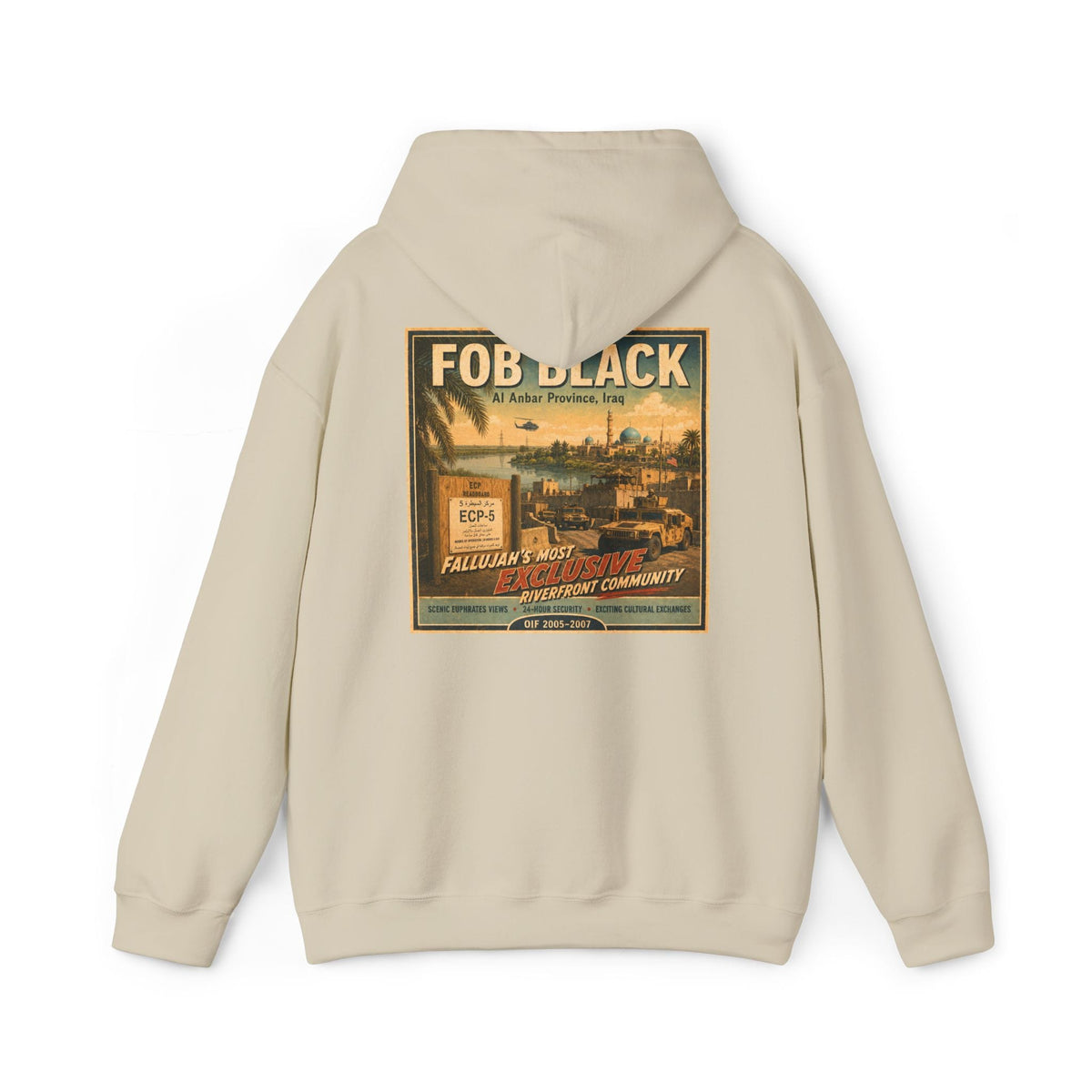 K-Factor Supply Co FOB Black Travel (Back Print) Hoodie