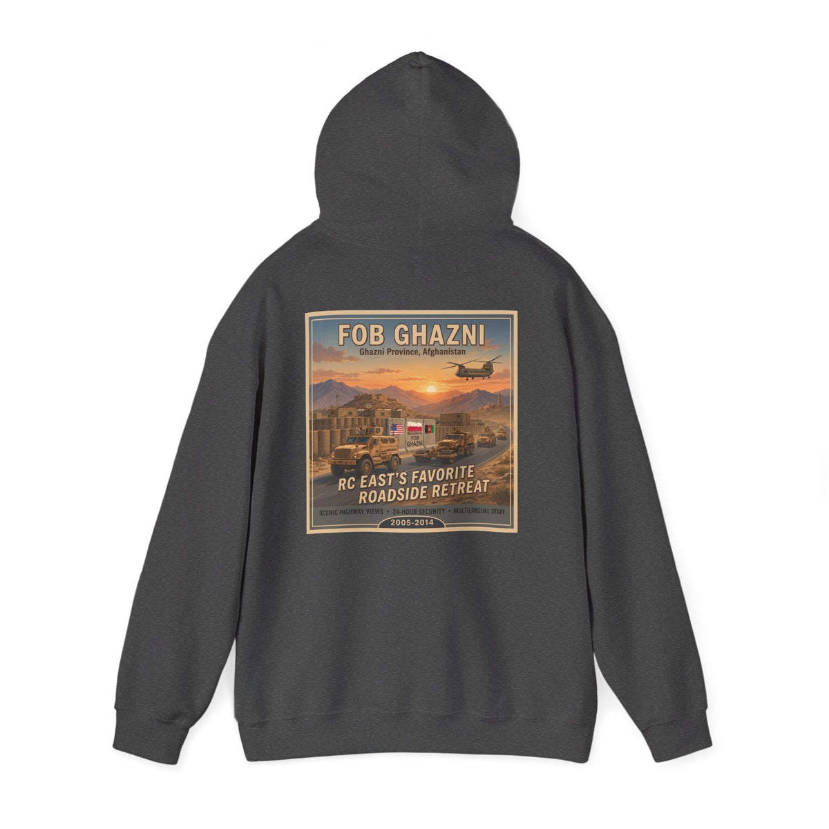 K-Factor Supply Co FOB Ghazni Travel (Back Print) Hoodie