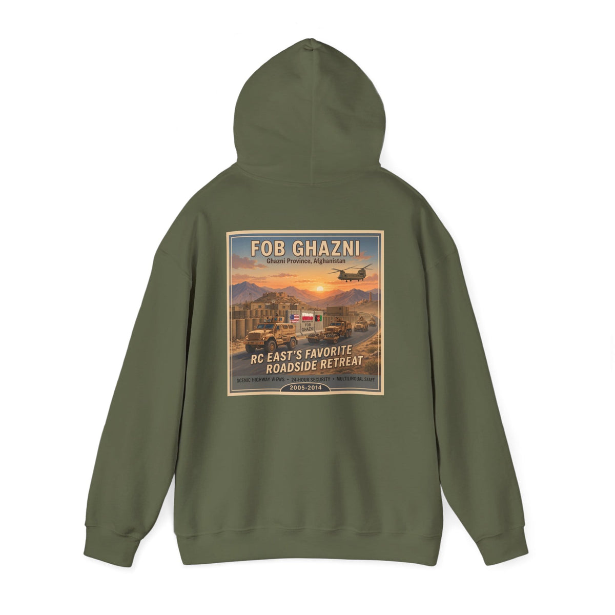 K-Factor Supply Co FOB Ghazni Travel (Back Print) Hoodie