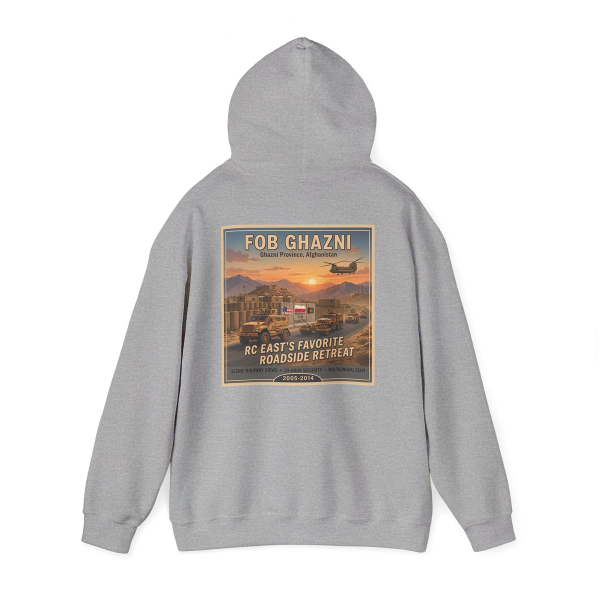 K-Factor Supply Co FOB Ghazni Travel (Back Print) Hoodie